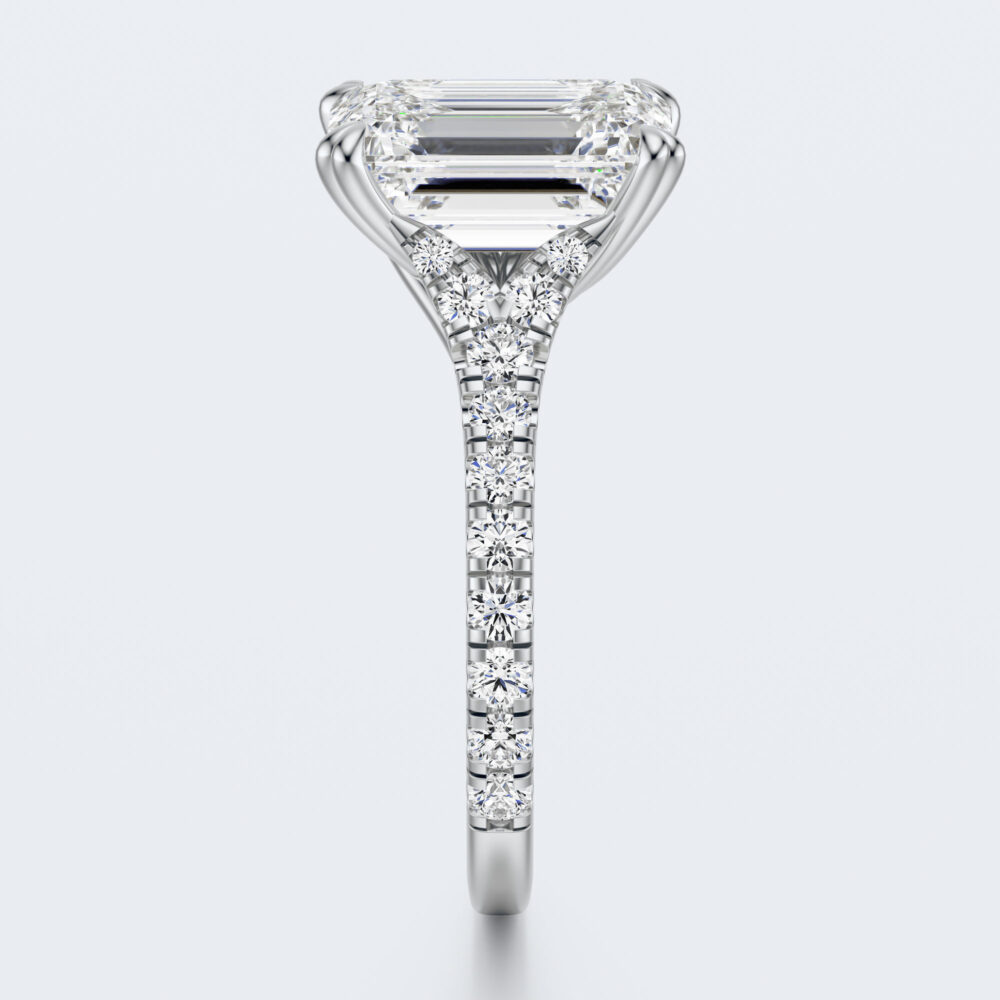 4 CT Emerald Heart shape brilliant prongs Lab Grown Diamond Engagement Ring for Women - Image 13
