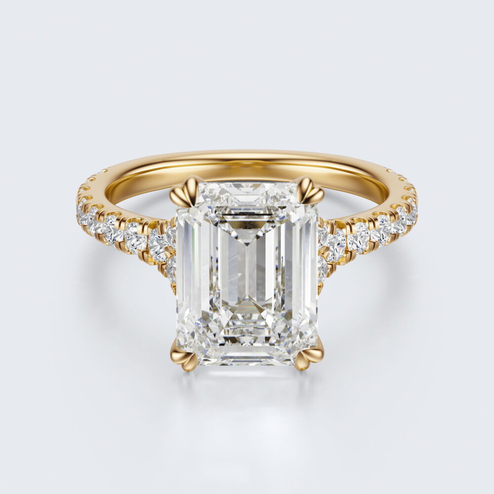 4 CT Emerald Heart shape brilliant prongs Lab Grown Diamond Engagement Ring for Women - Image 9