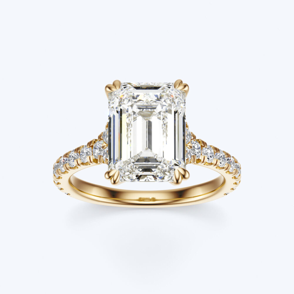 4 CT Emerald Heart shape brilliant prongs Lab Grown Diamond Engagement Ring for Women - Image 8