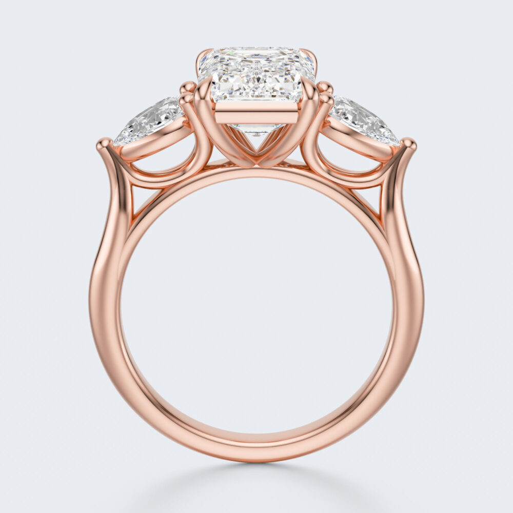 2 CT Emerald Vintage cut Lab Grown Diamond Engagement Ring for Women - Image 4
