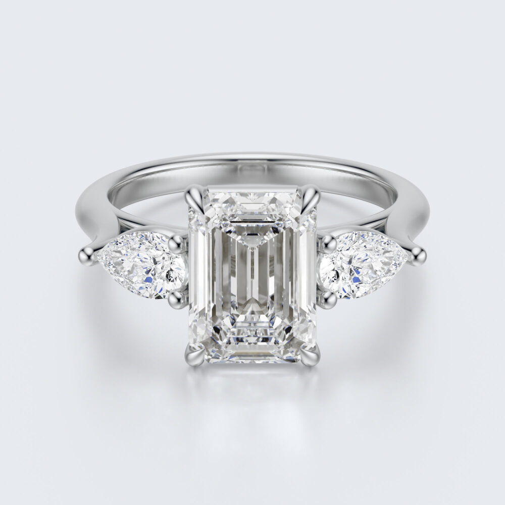 2 CT Emerald Vintage cut Lab Grown Diamond Engagement Ring for Women - Image 6