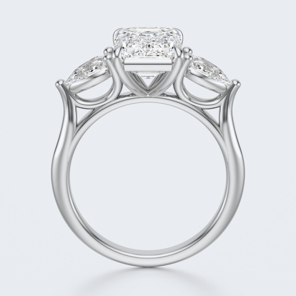 2 CT Emerald Vintage cut Lab Grown Diamond Engagement Ring for Women - Image 8