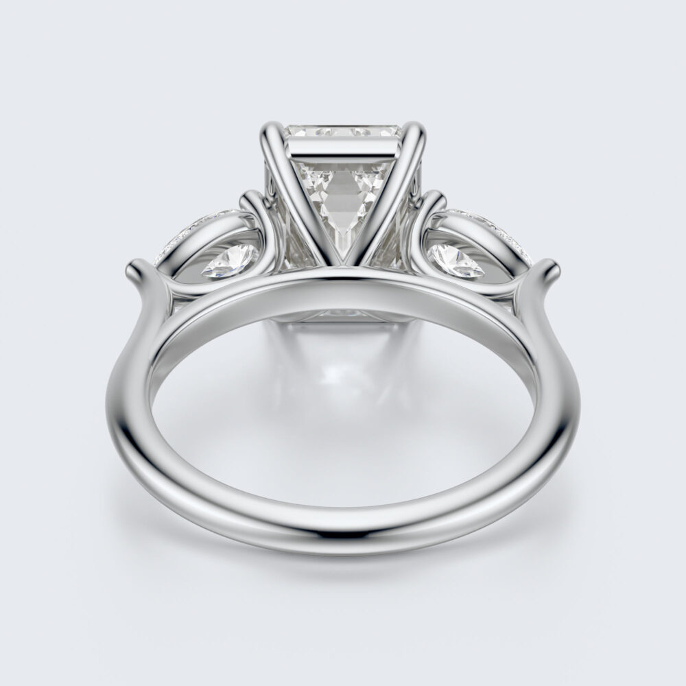 2 CT Emerald Vintage cut Lab Grown Diamond Engagement Ring for Women - Image 9