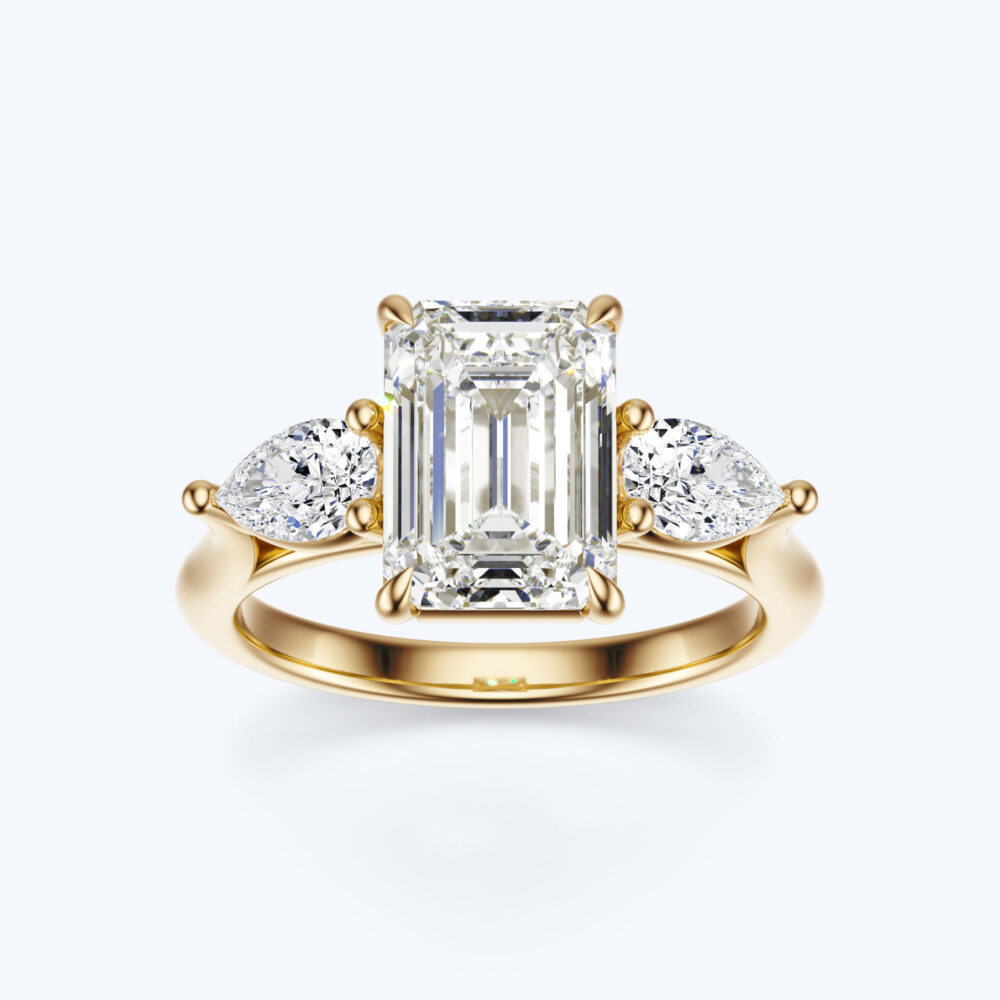 2 CT Emerald Vintage cut Lab Grown Diamond Engagement Ring for Women - Image 11