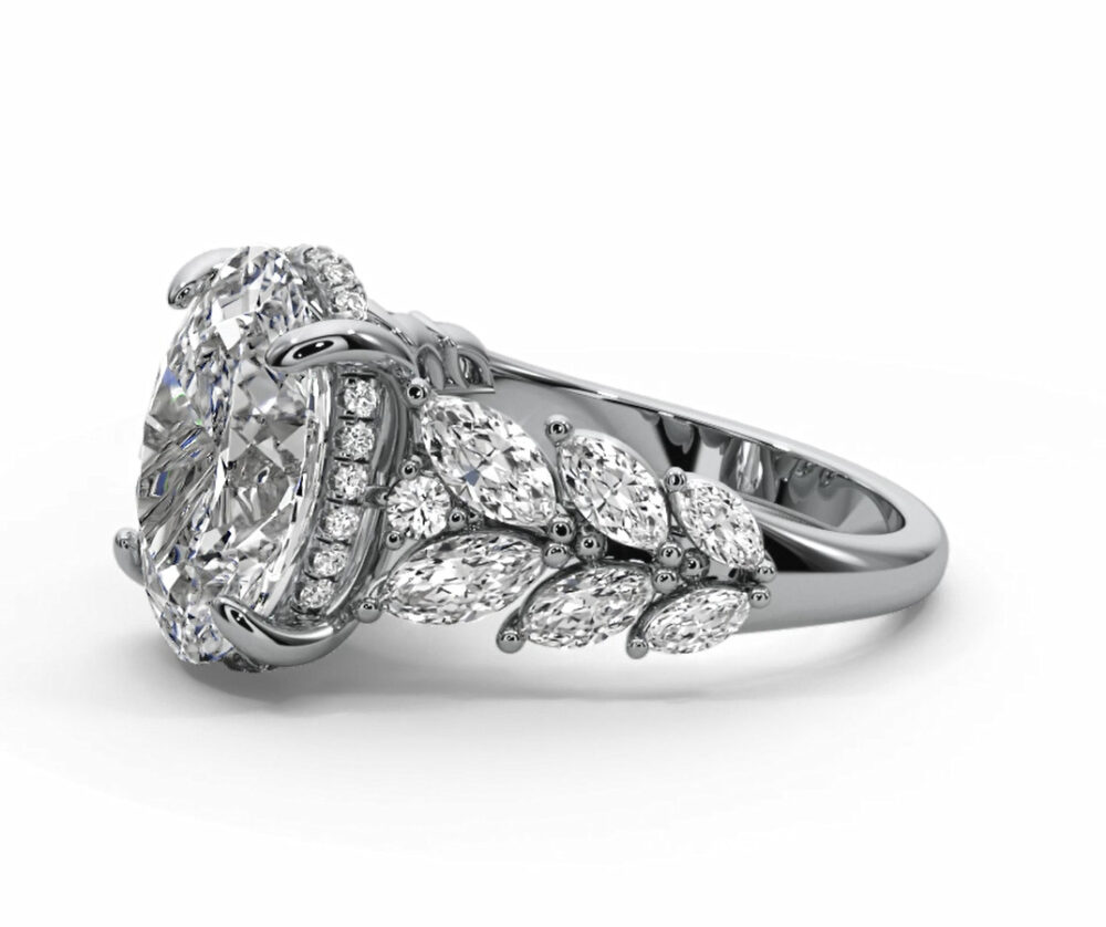 5 CT Beautiful Oval Vintage Cut Lab Grown Diamond Engagement Ring for Women - Image 11