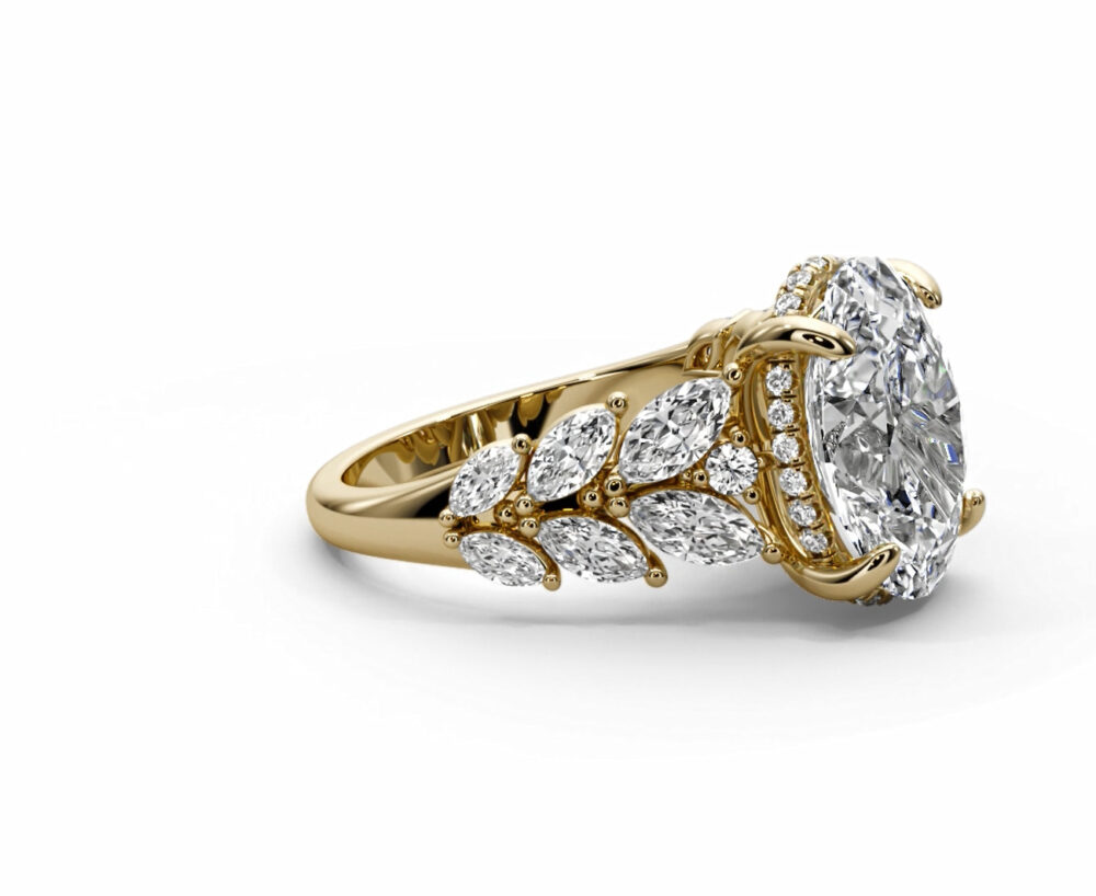 5 CT Beautiful Oval Vintage Cut Lab Grown Diamond Engagement Ring for Women - Image 7