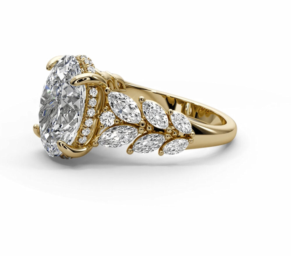 5 CT Beautiful Oval Vintage Cut Lab Grown Diamond Engagement Ring for Women - Image 5