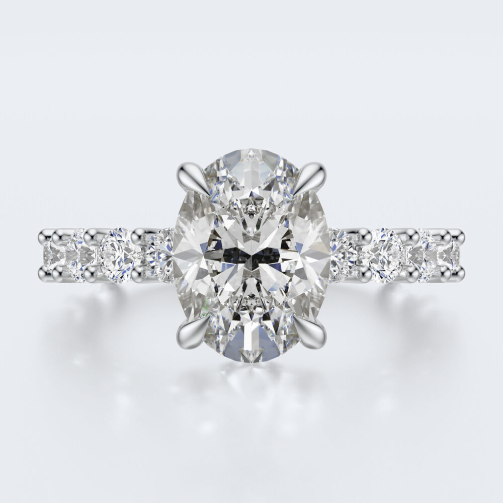 3 CT Oval cut Lab Grown Diamond Engagement Ring for Women - Image 10