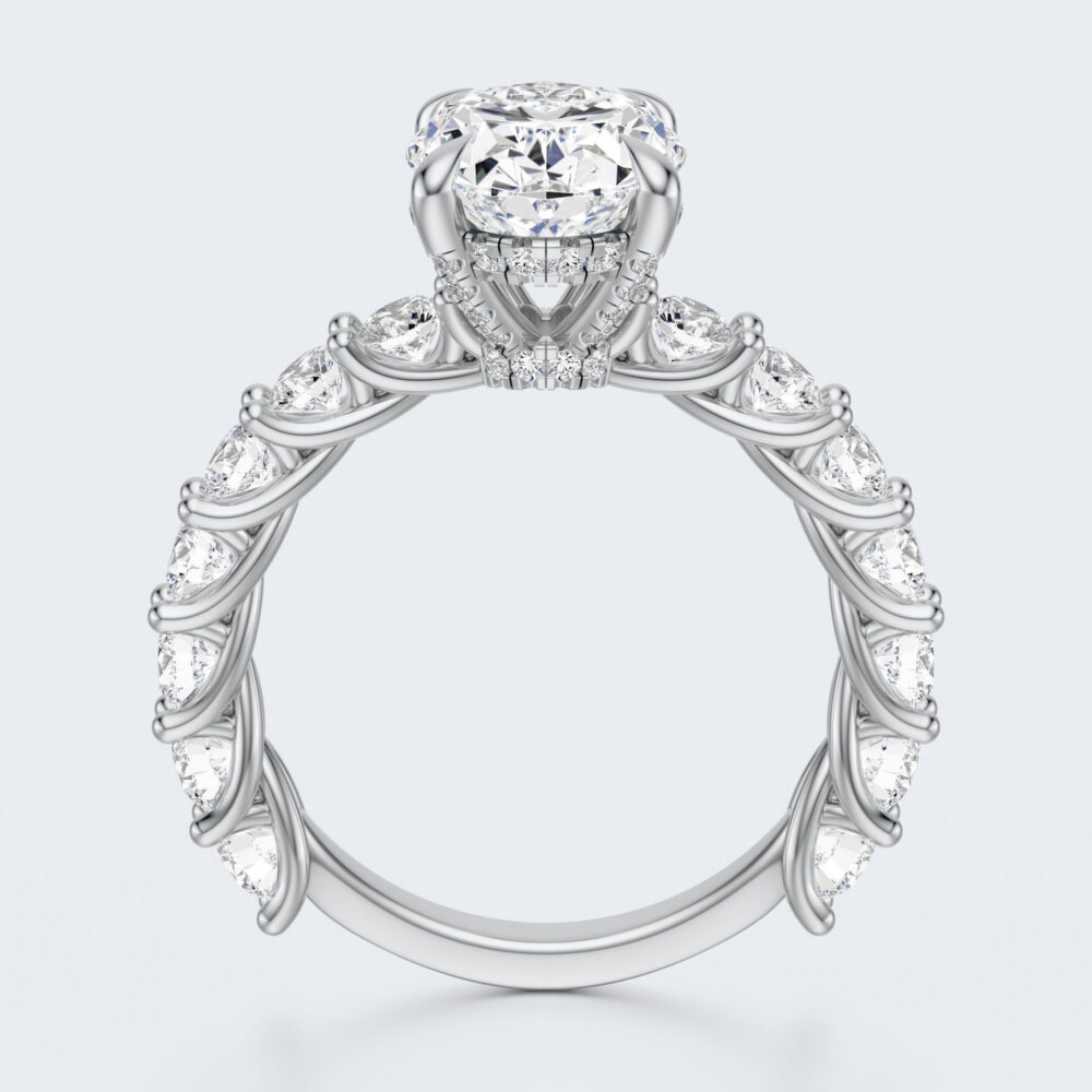3 CT Oval cut Lab Grown Diamond Engagement Ring for Women - Image 13