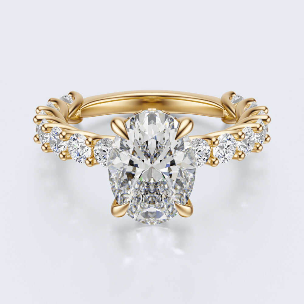 3 CT Oval cut Lab Grown Diamond Engagement Ring for Women - Image 7