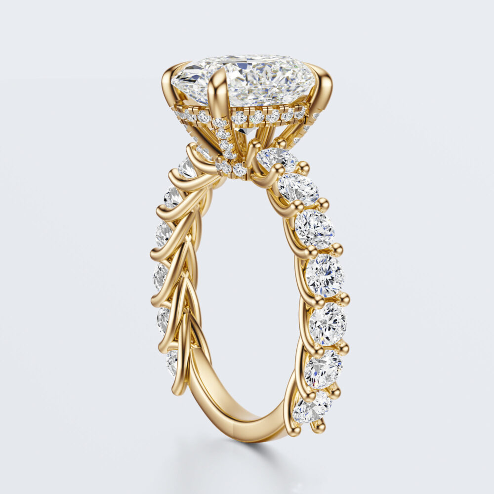 3 CT Oval cut Lab Grown Diamond Engagement Ring for Women - Image 8