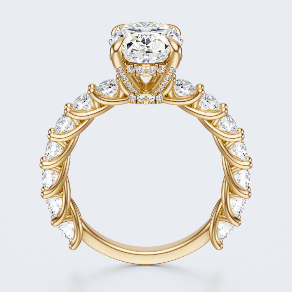 3 CT Oval cut Lab Grown Diamond Engagement Ring for Women - Image 9