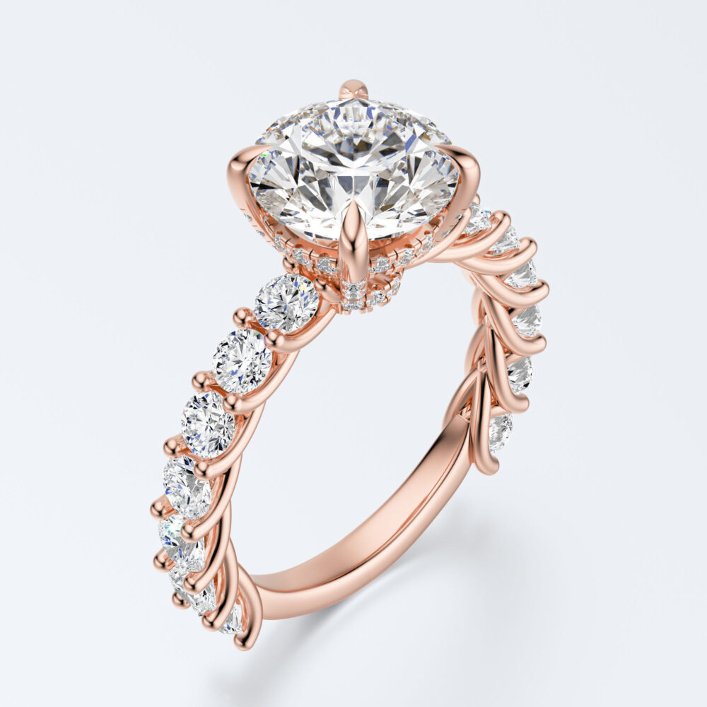 3 CT Round Promise Lab Grown Diamond Engagement Ring for Women - Image 3