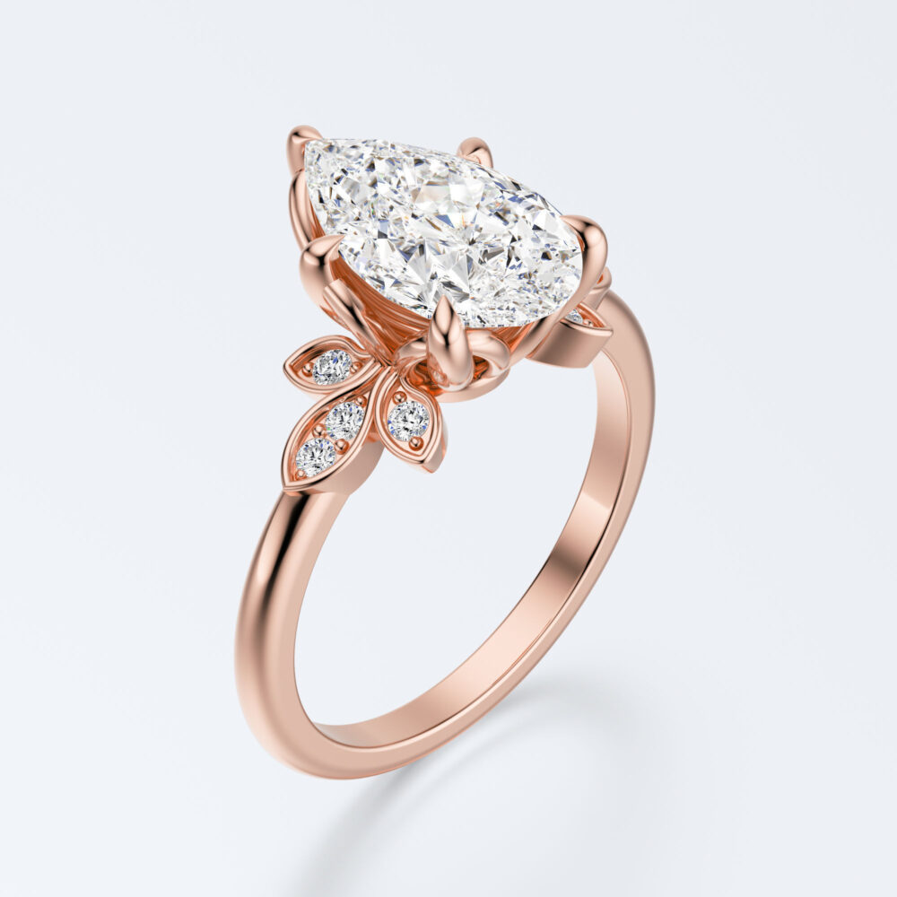 2 CT Pear Brilliant Cut Lab Grown Diamond Engagement Ring for Women