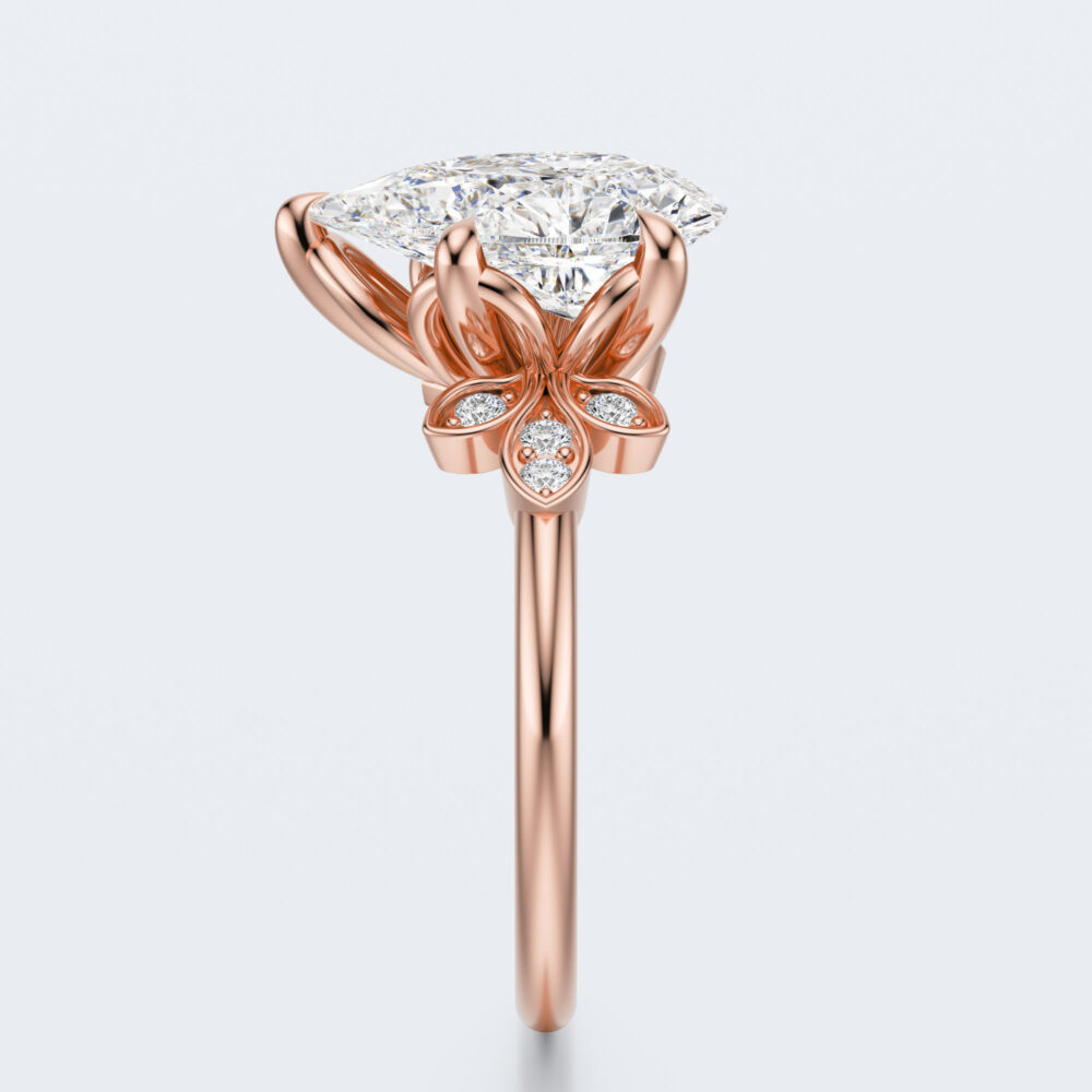 2 CT Pear Brilliant Cut Lab Grown Diamond Engagement Ring for Women - Image 3