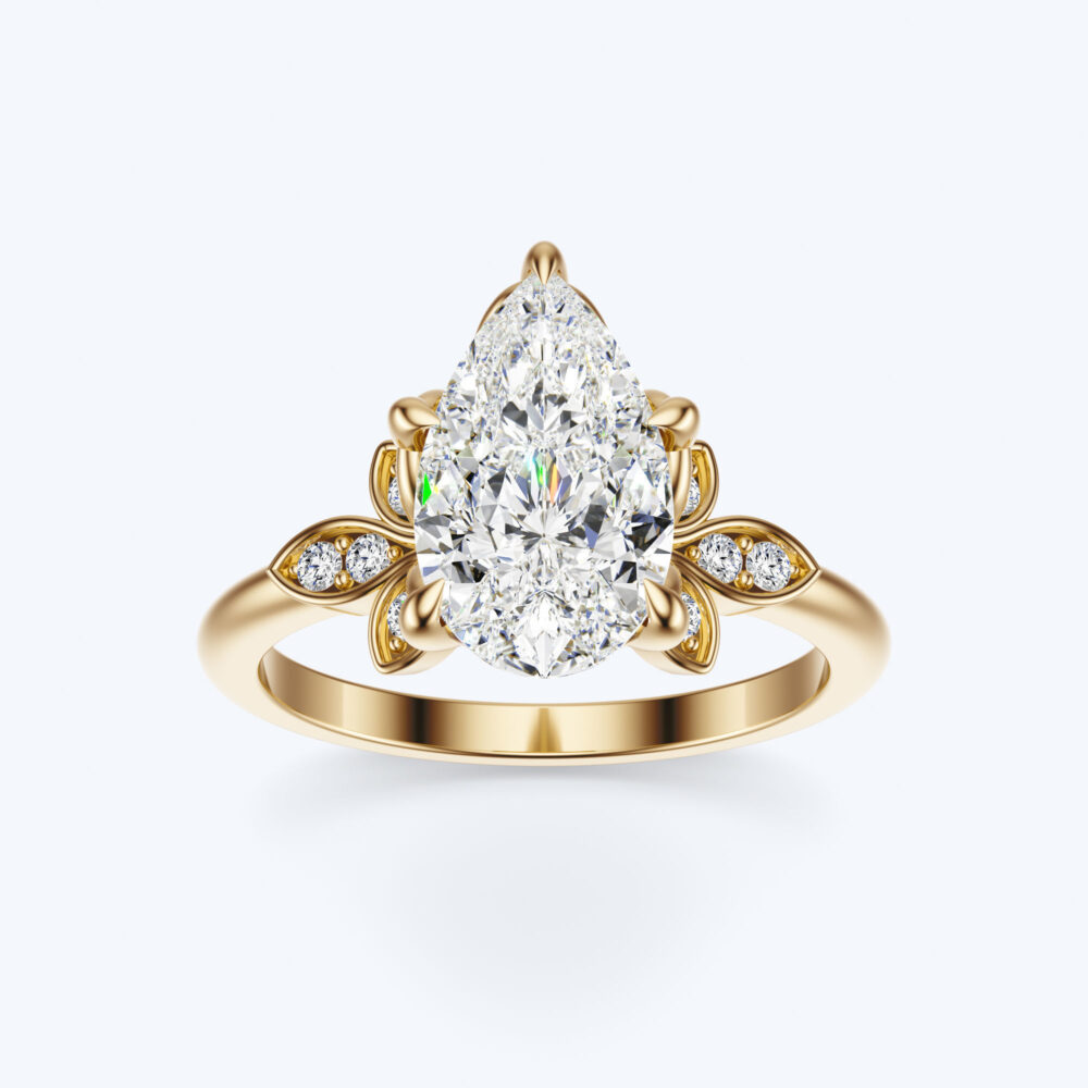 2 CT Pear Brilliant Cut Lab Grown Diamond Engagement Ring for Women - Image 4