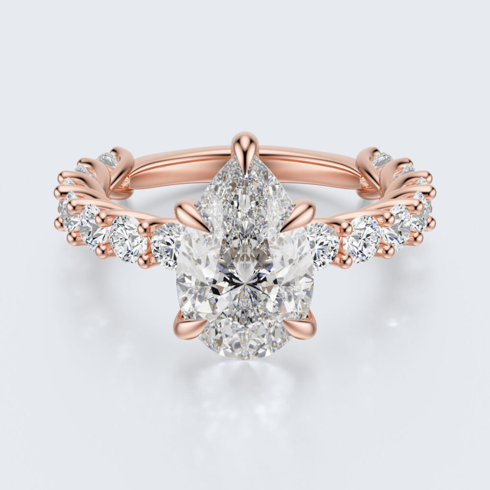 3 CT Pear Shape Lab Grown Diamond Engagement Ring for Women - Image 2