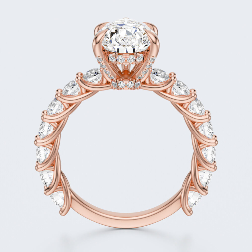 3 CT Pear Shape Lab Grown Diamond Engagement Ring for Women - Image 4