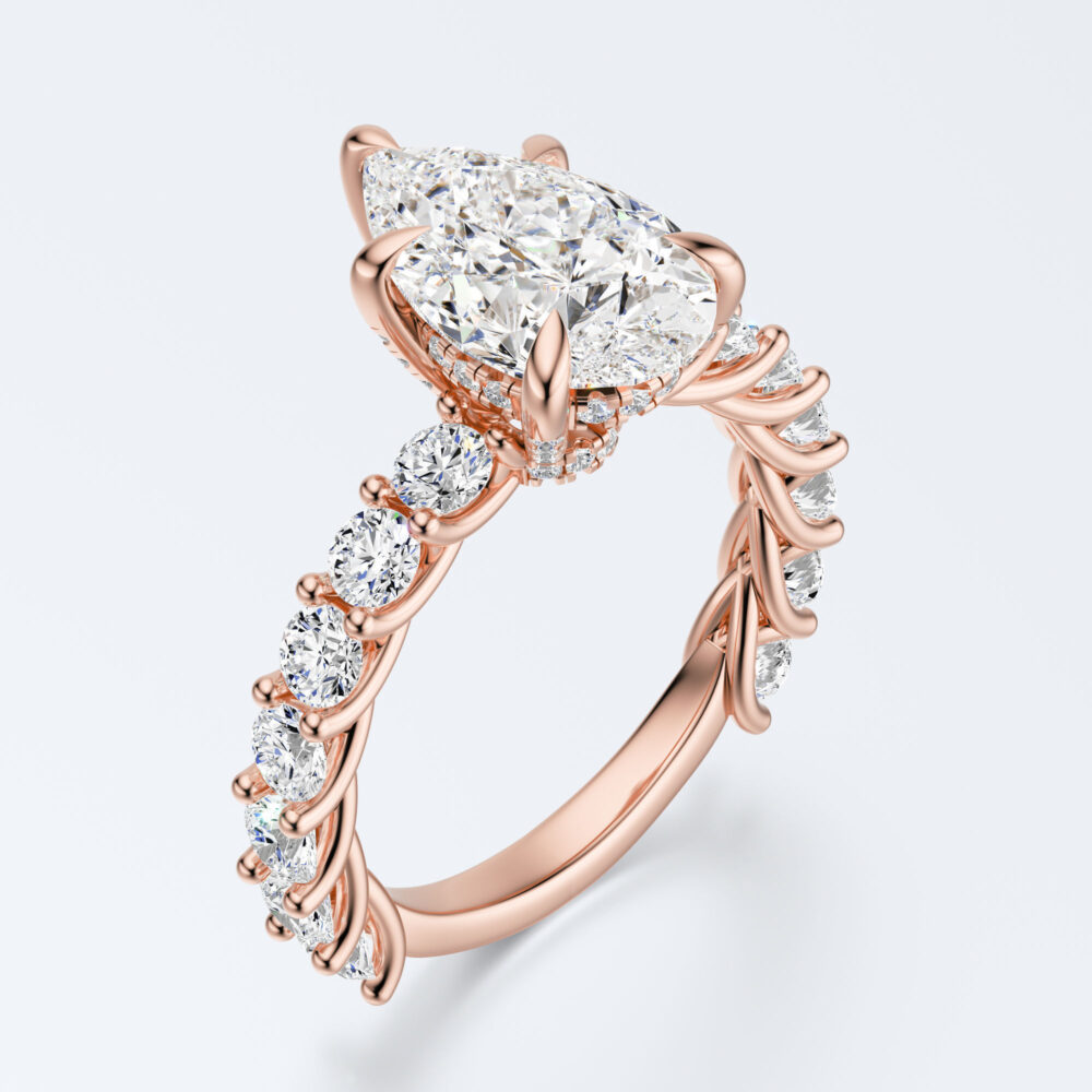 3 CT Pear Shape Lab Grown Diamond Engagement Ring for Women