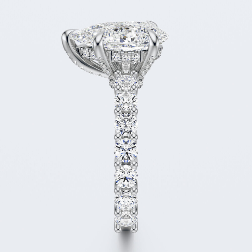 3 CT Pear Shape Lab Grown Diamond Engagement Ring for Women - Image 11