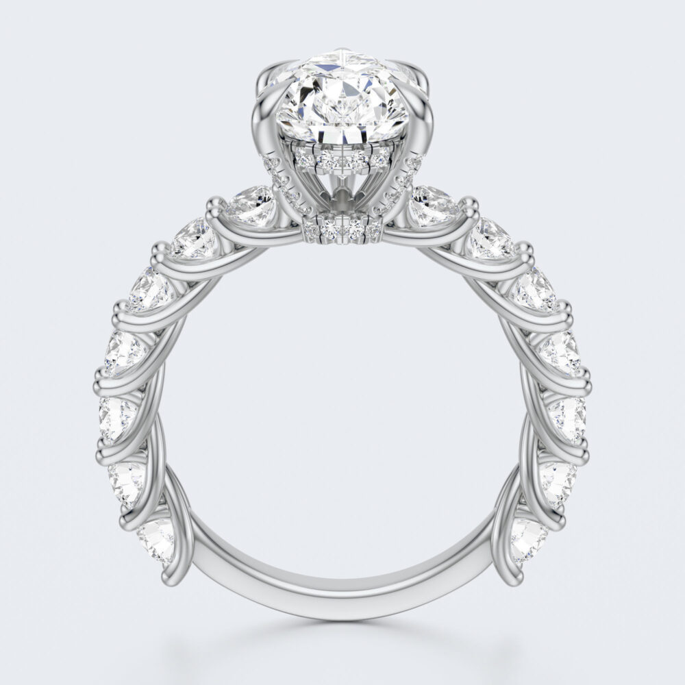 3 CT Pear Shape Lab Grown Diamond Engagement Ring for Women - Image 12
