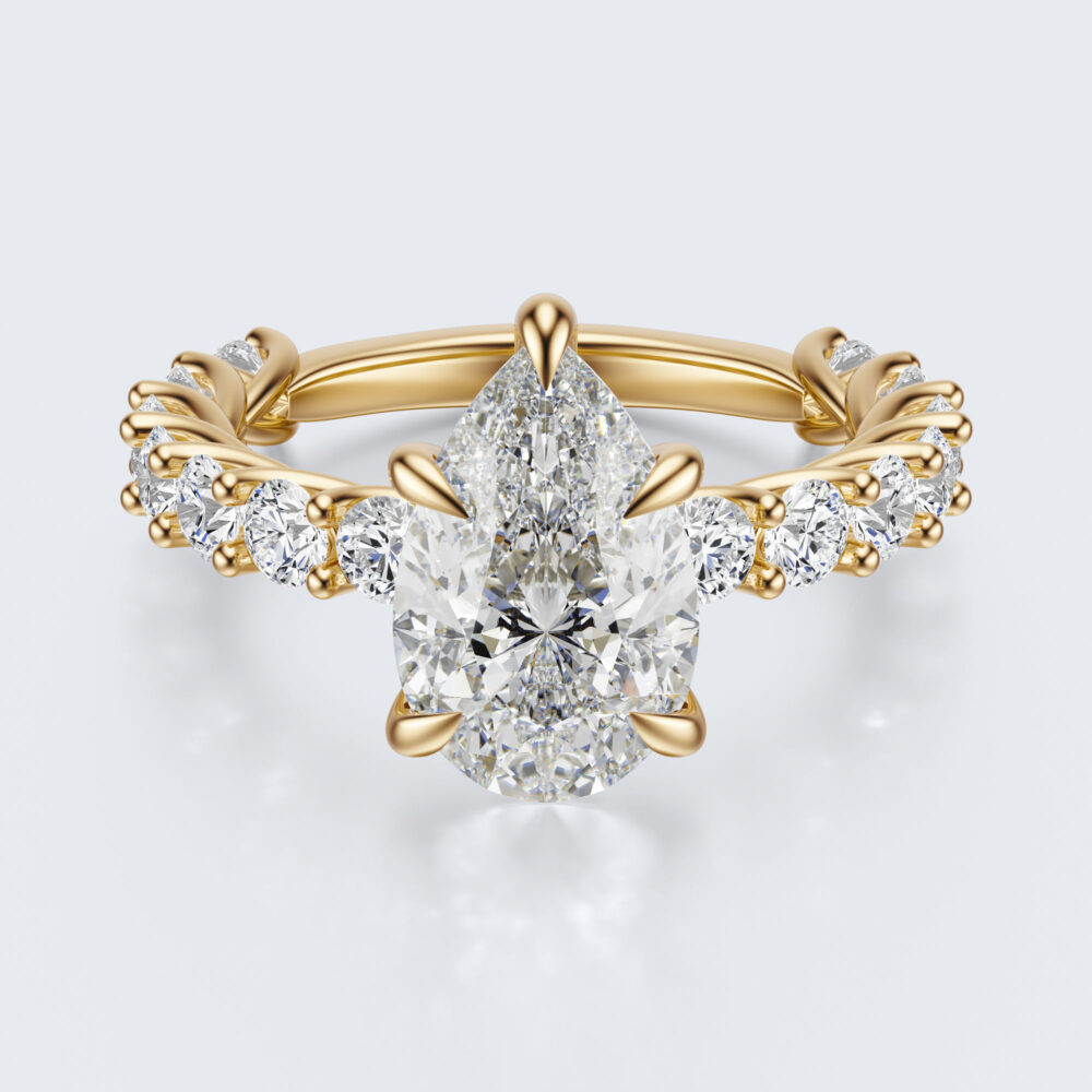 3 CT Pear Shape Lab Grown Diamond Engagement Ring for Women - Image 6