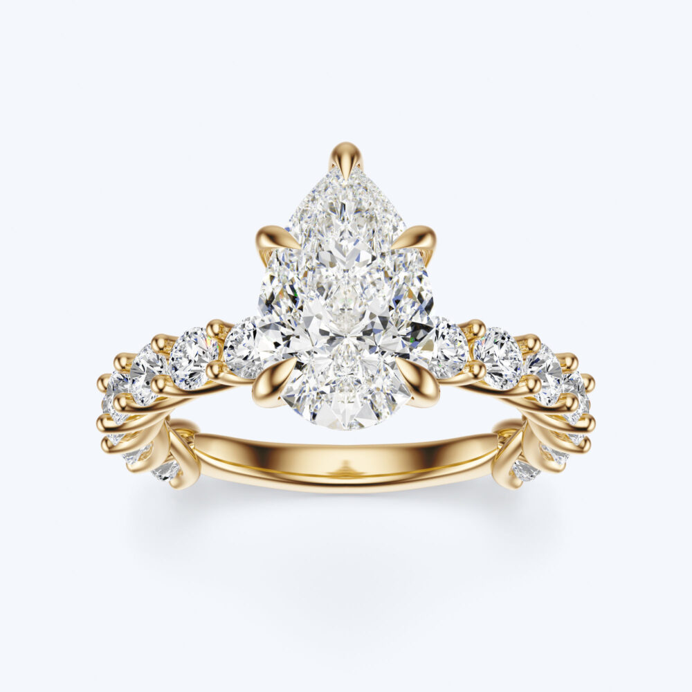 3 CT Pear Shape Lab Grown Diamond Engagement Ring for Women - Image 5