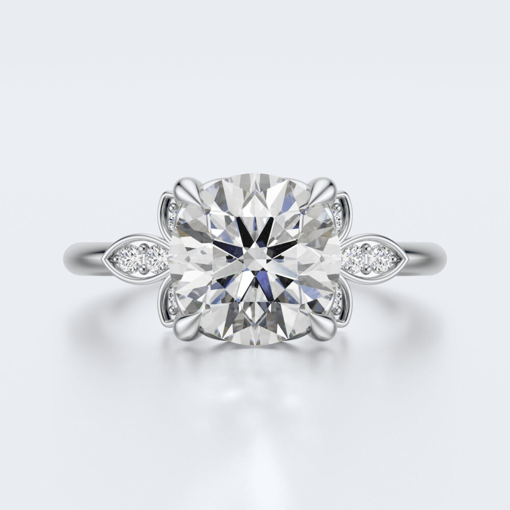 2 CT Round Lab Grown Diamond Engagement Ring for Women - Image 2