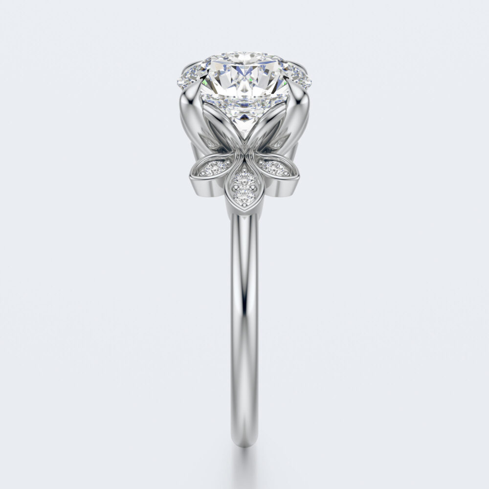 2 CT Round Lab Grown Diamond Engagement Ring for Women - Image 3