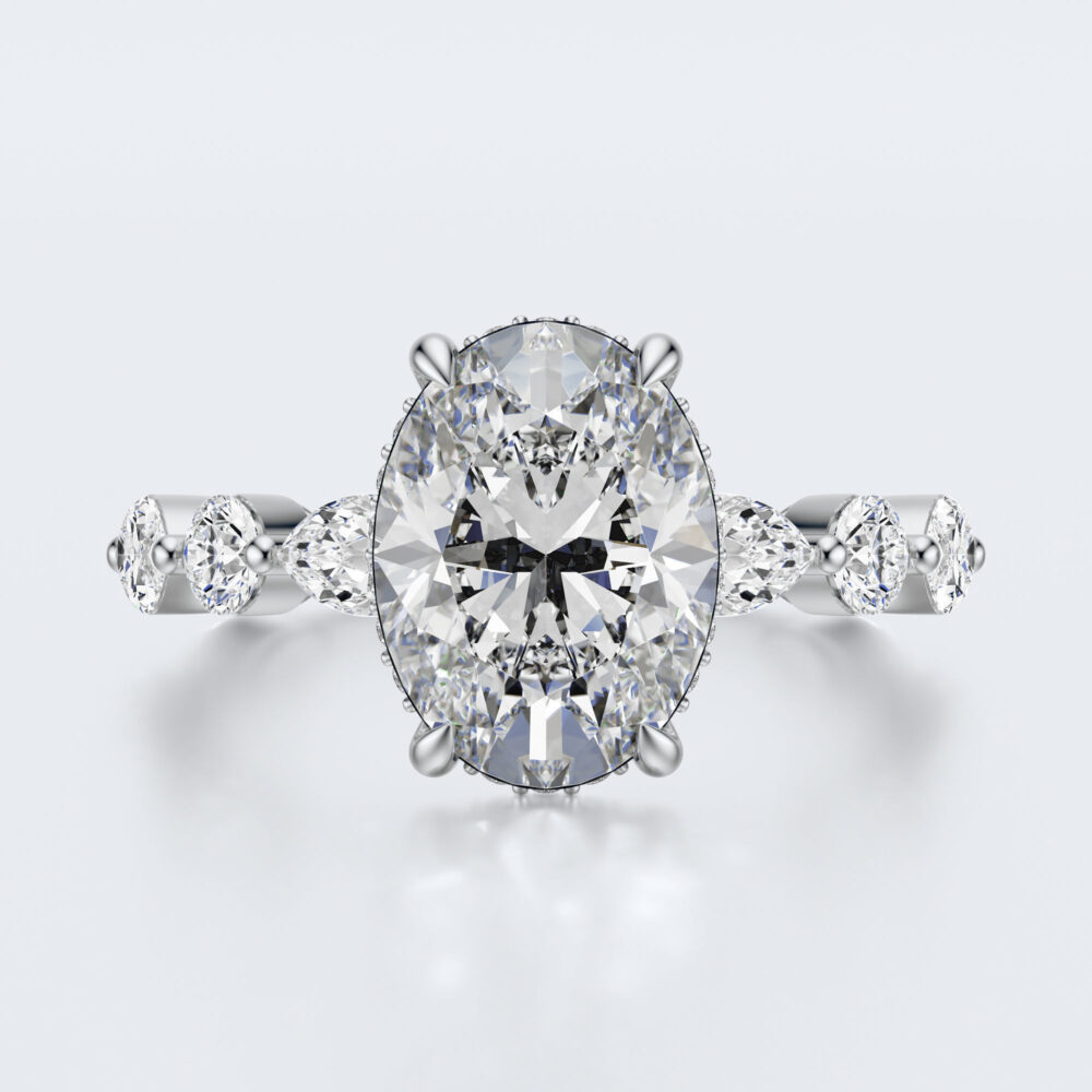 3 CT Oval cut Lab Grown Diamond Engagement Ring for Women - Image 10