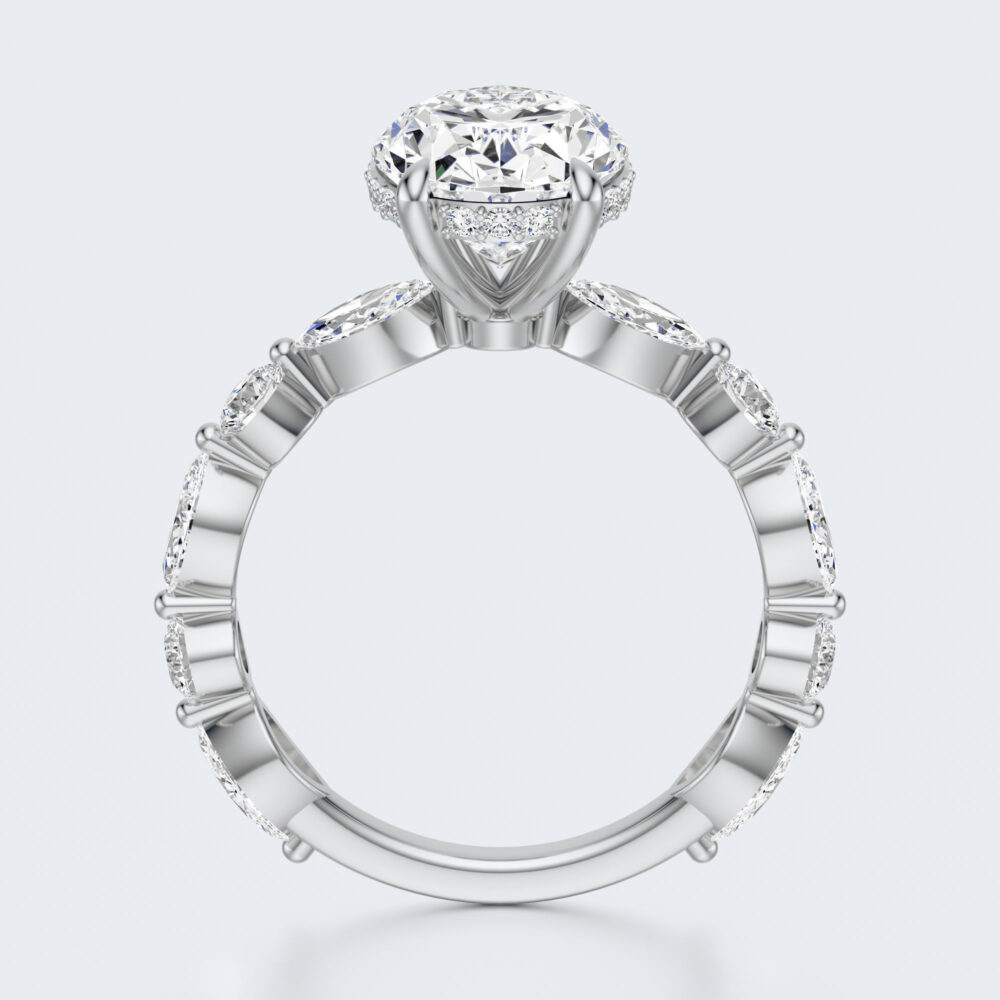 3 CT Oval cut Lab Grown Diamond Engagement Ring for Women - Image 11