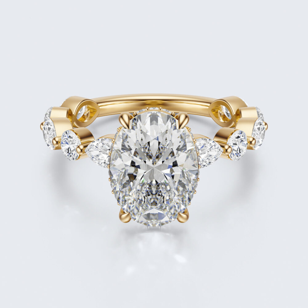 3 CT Oval cut Lab Grown Diamond Engagement Ring for Women - Image 8