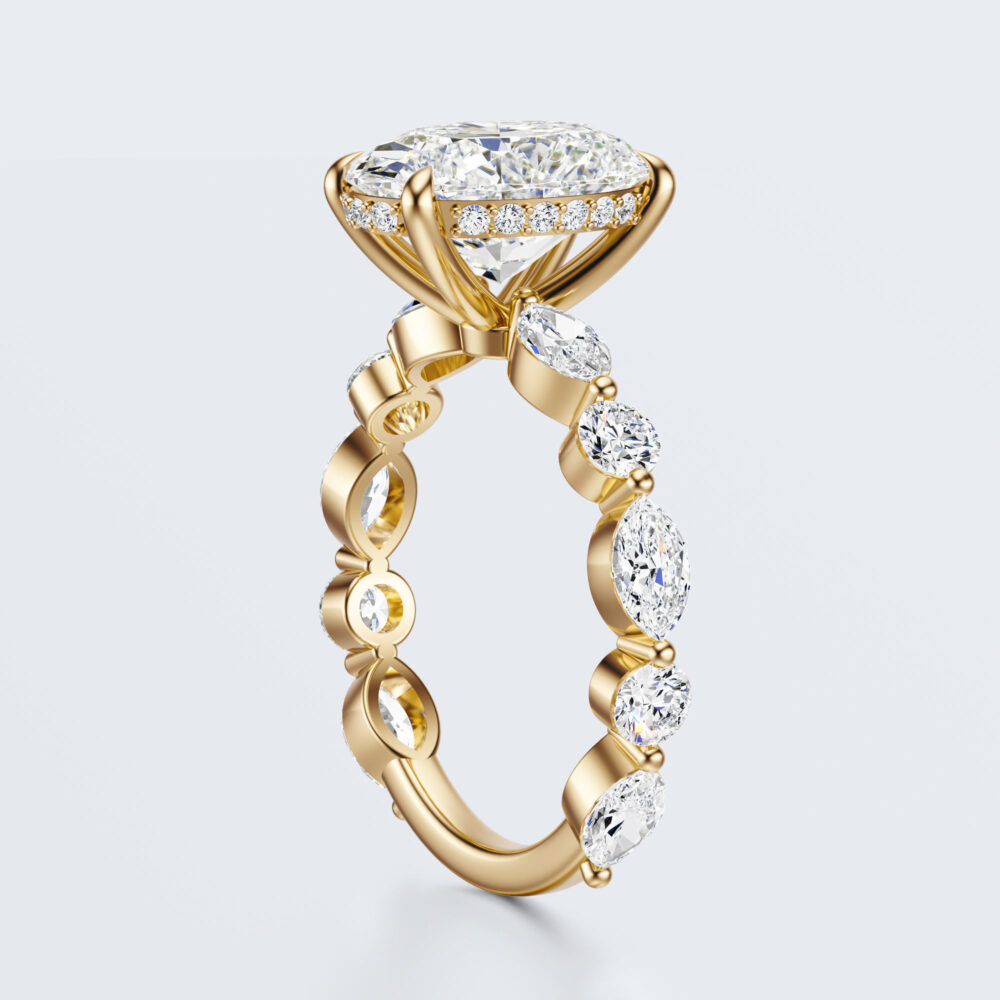 3 CT Oval cut Lab Grown Diamond Engagement Ring for Women - Image 9