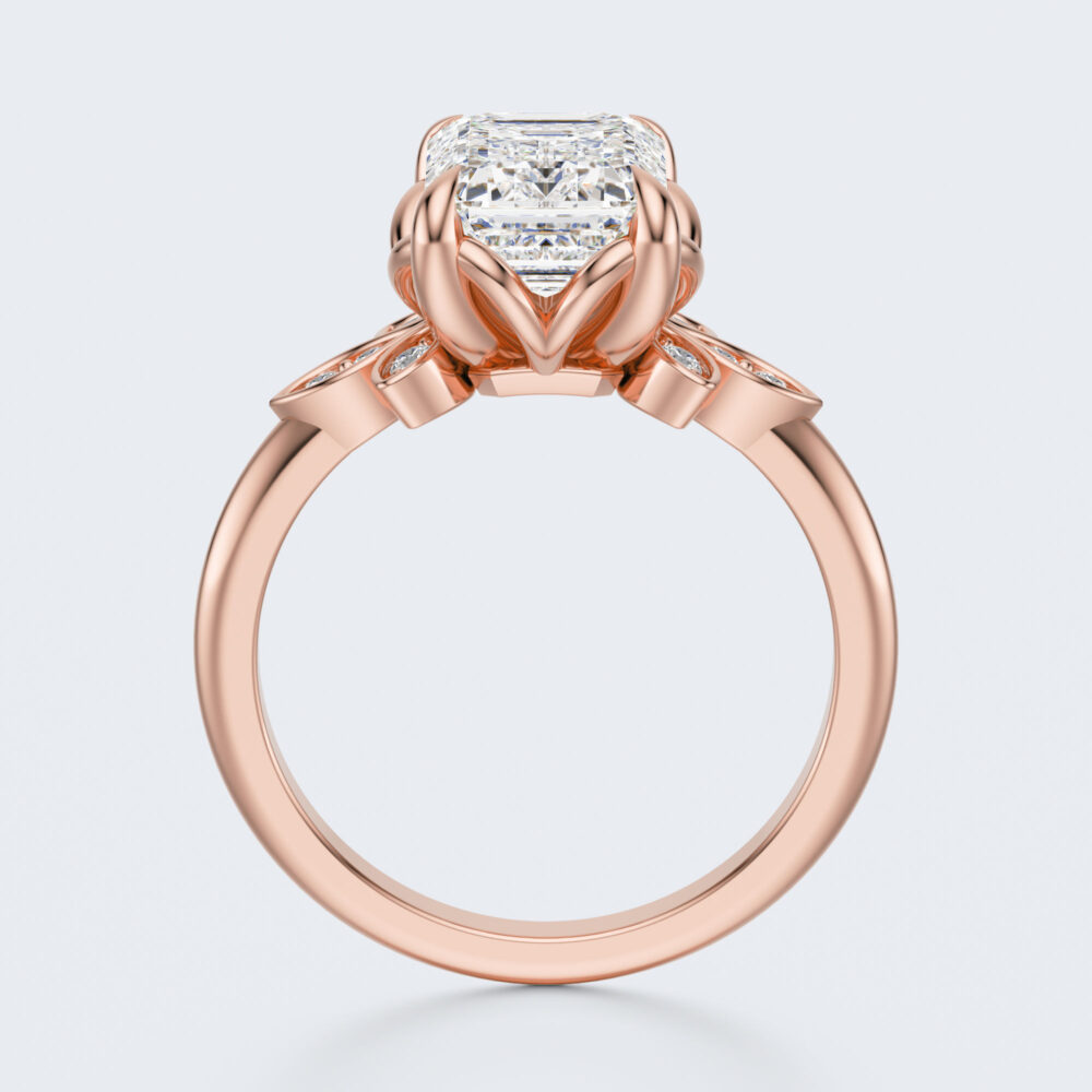 2 CT Emerald cut Lab Grown Diamond Engagement Ring for Women - Image 3