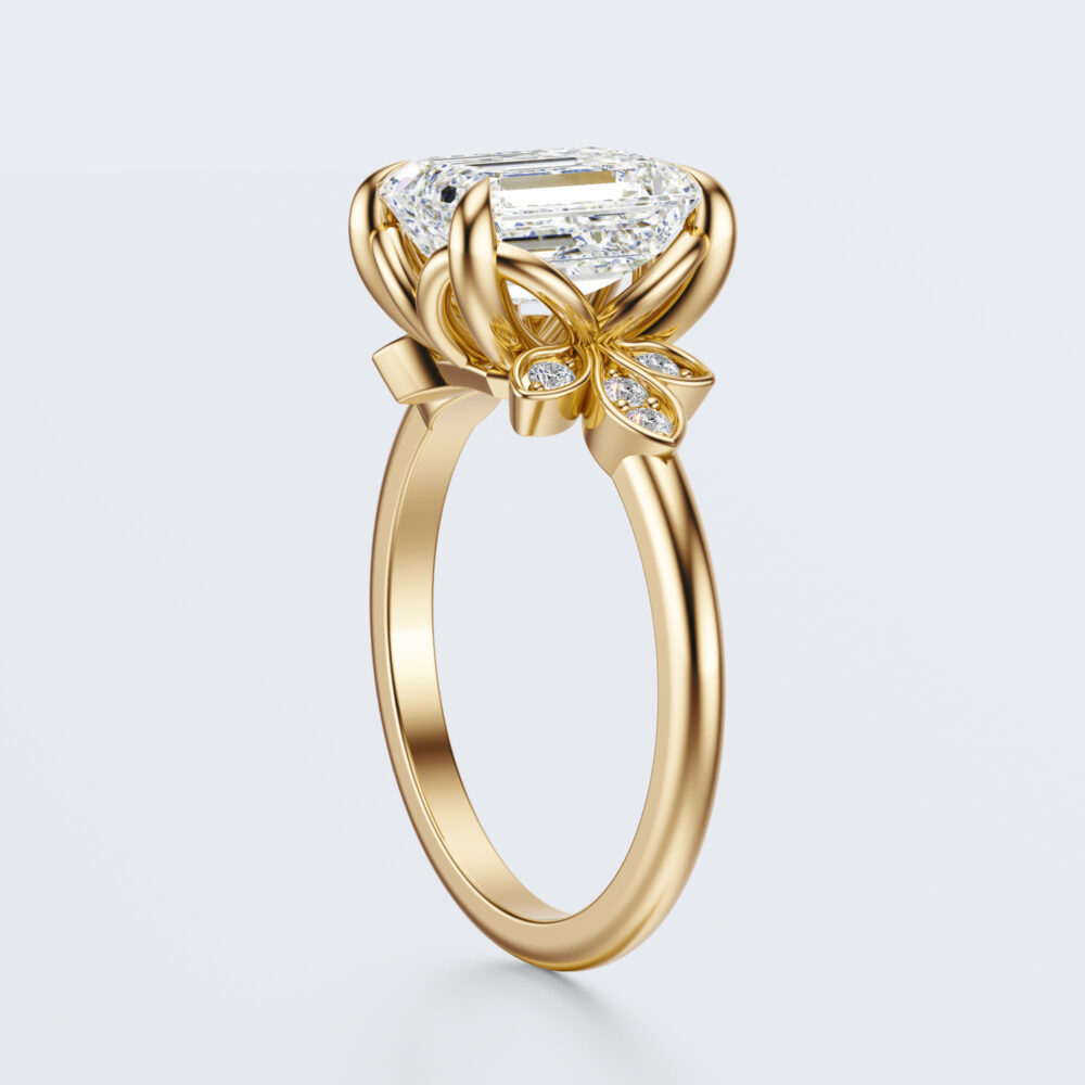 2 CT Emerald cut Lab Grown Diamond Engagement Ring for Women - Image 11