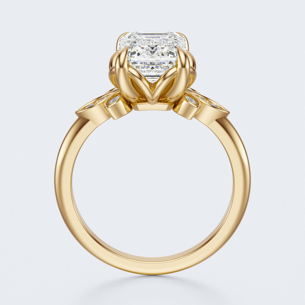 2 CT Emerald cut Lab Grown Diamond Engagement Ring for Women - Image 12