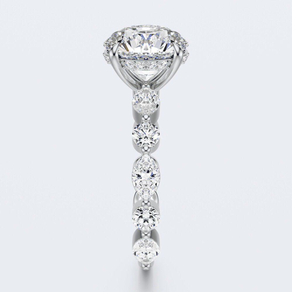 3 CT Round and Marquise Lab Grown Diamond Engagement Ring for Women - Image 11