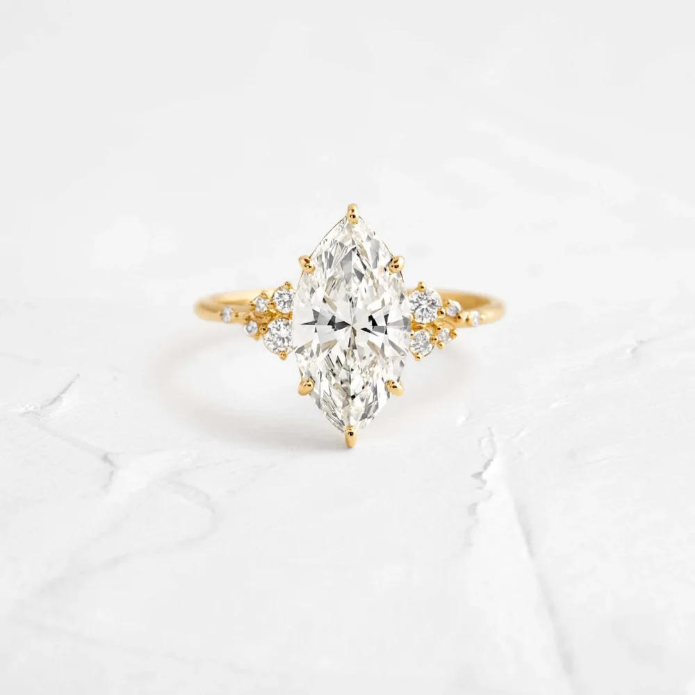 3 CT Marquise Lab Grown Diamond Engagement Ring