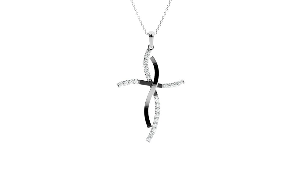 Round Diamond Criss Cross Pendant,Lab Grown Diamond Pendant for Men and Women, Charm Pendant - Image 6