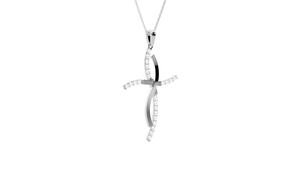 Round Diamond Criss Cross Pendant,Lab Grown Diamond Pendant for Men and Women, Charm Pendant - Image 8