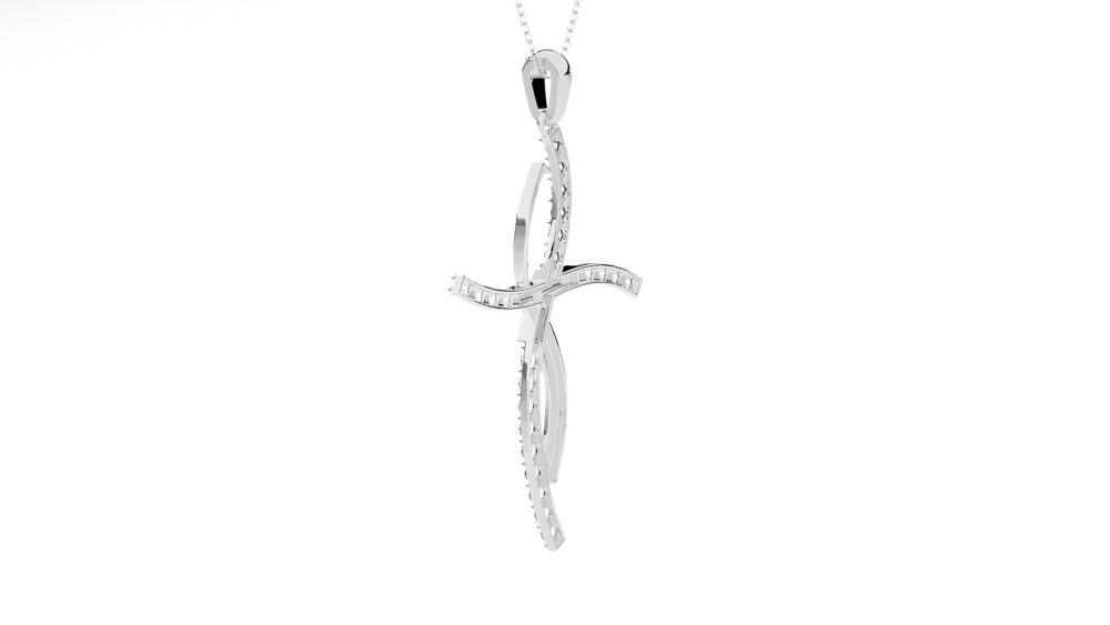 Round Diamond Criss Cross Pendant,Lab Grown Diamond Pendant for Men and Women, Charm Pendant - Image 7