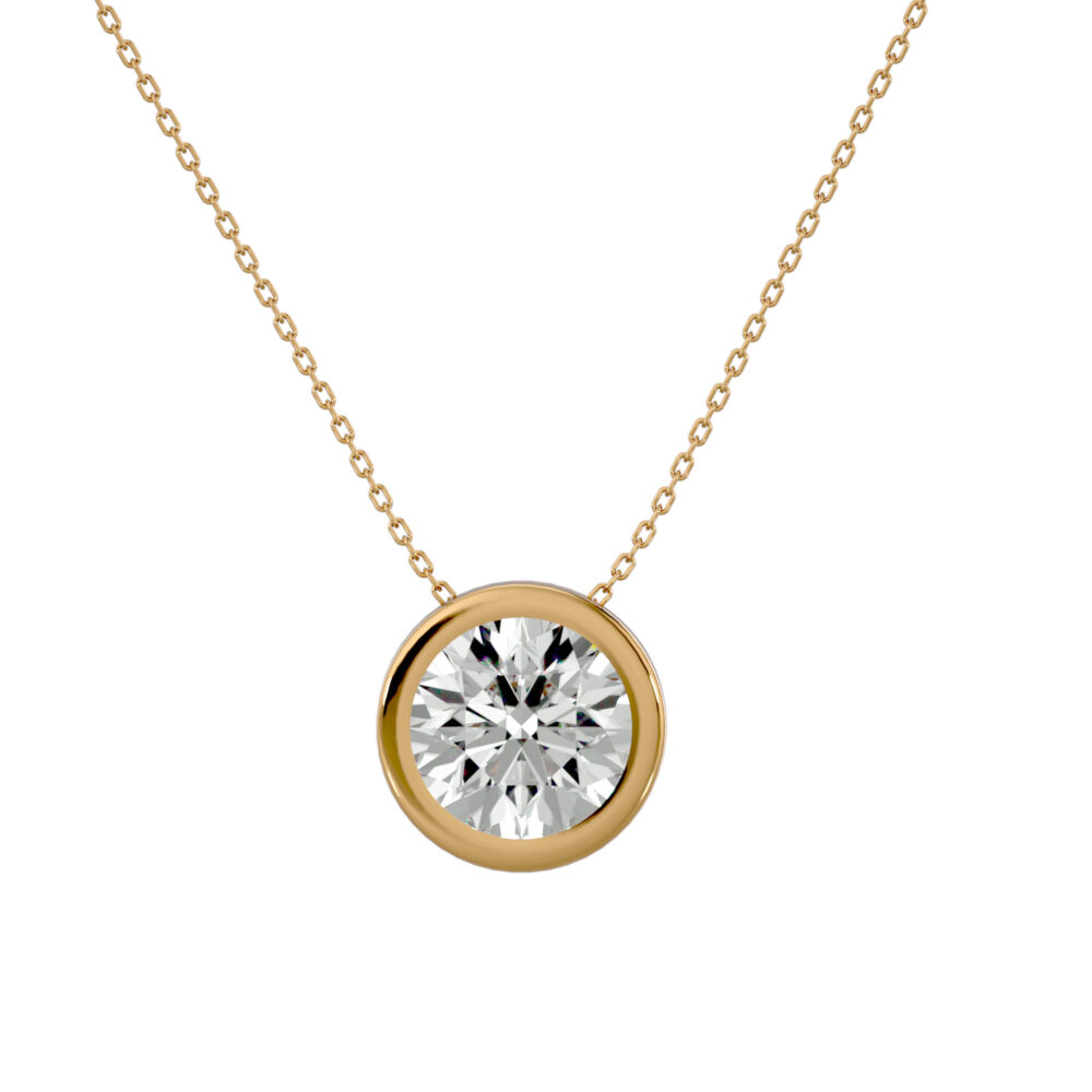 1 CTRound Solitaire Bezel Lab Grown Diamond Pendant