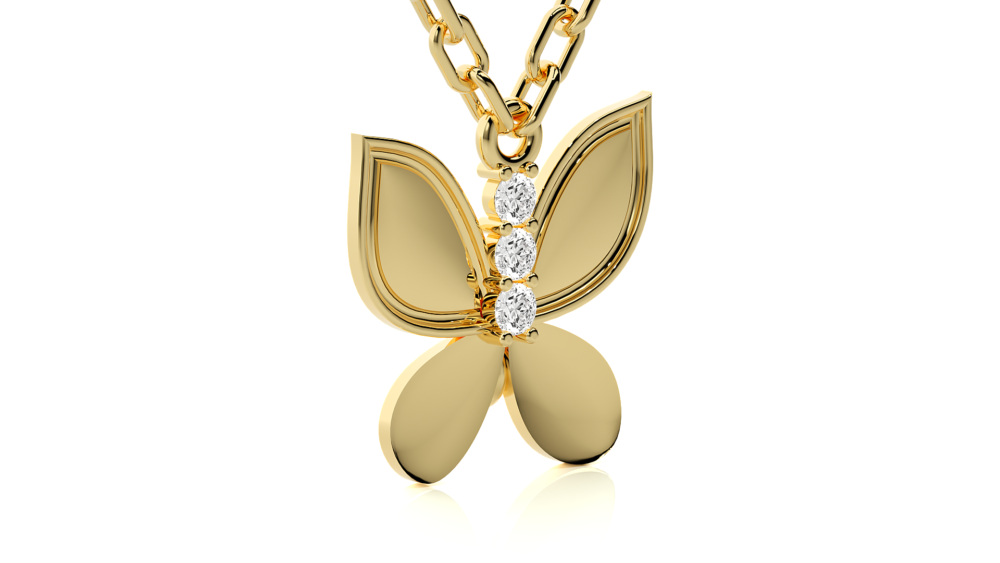 Butterfly Round Lab Grown Diamond Pendant - Image 5