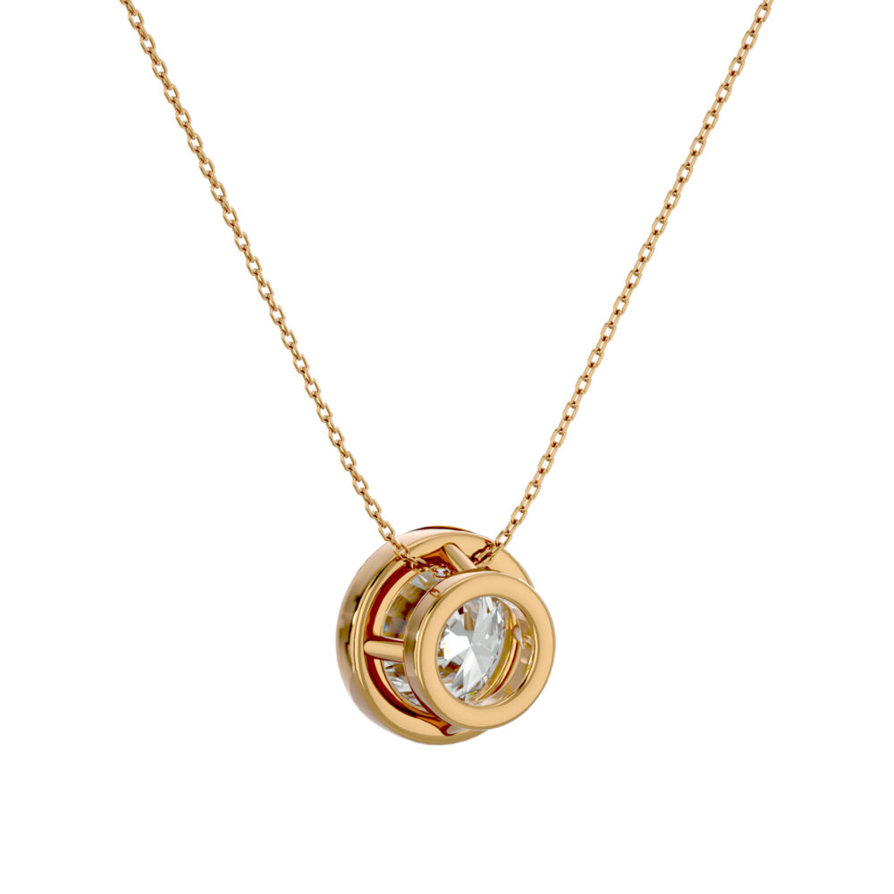 1 CTRound Solitaire Bezel Lab Grown Diamond Pendant - Image 4