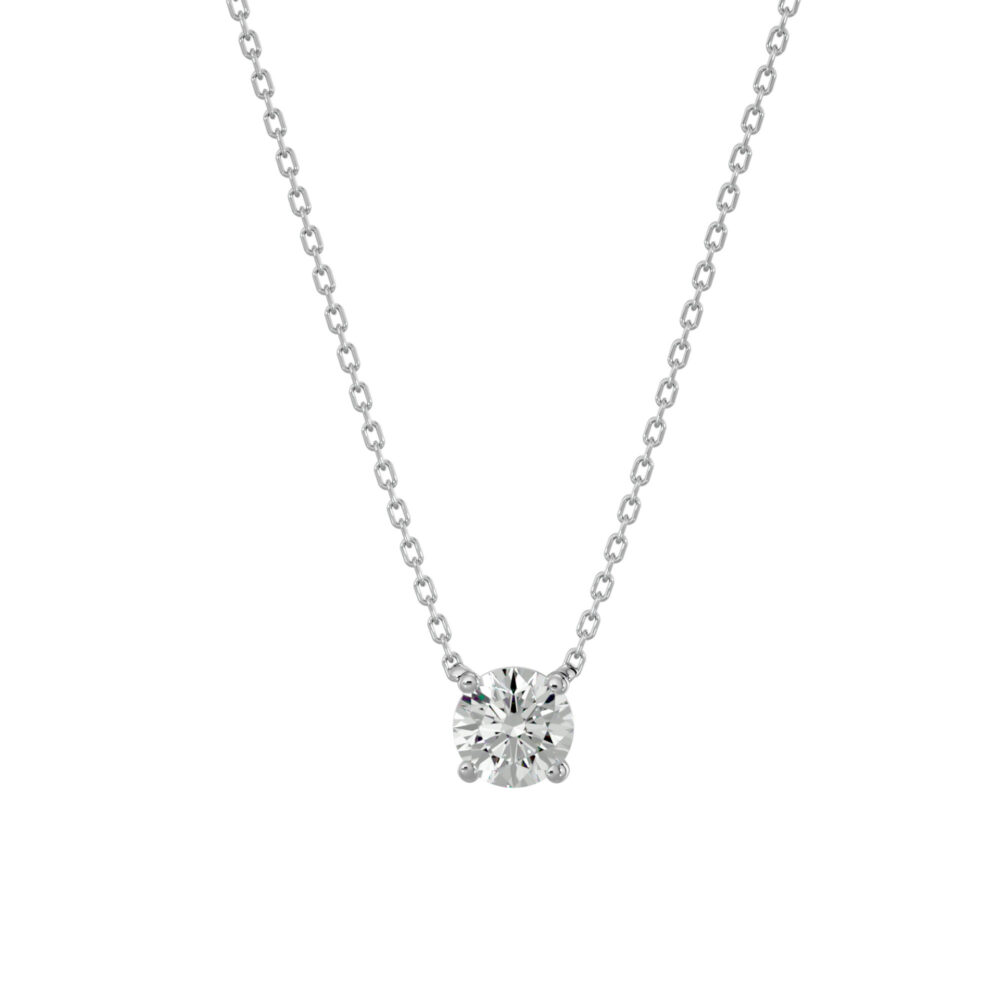 1 CT Round Solitaire Lab Grown Diamond Necklace
