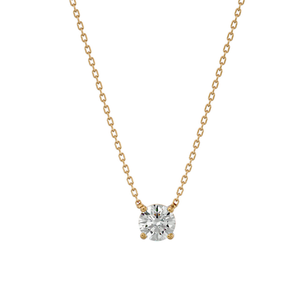 1 CT Round Solitaire Lab Grown Diamond Necklace - Image 7