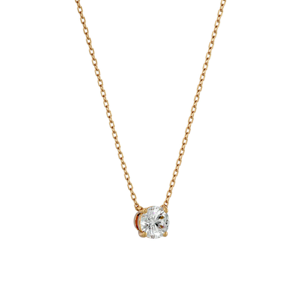 1 CT Round Solitaire Lab Grown Diamond Necklace - Image 6