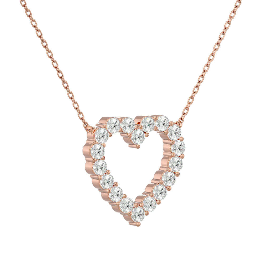 Heart shaped Round Lab Grown Diamond Necklace - Image 5