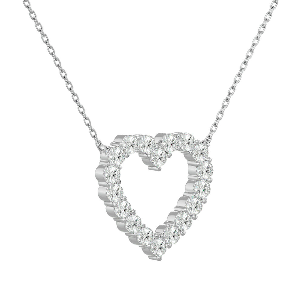 Heart shaped Round Lab Grown Diamond Necklace - Image 3
