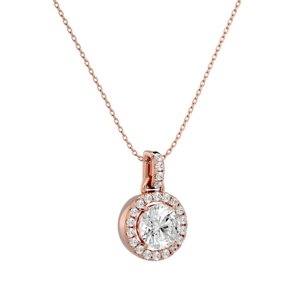 1 CT Round Solitaire Lab Grown Diamond Pendant - Image 8